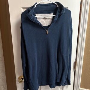 Men's Navy Blue Half-Zip Pull Over Sweater
